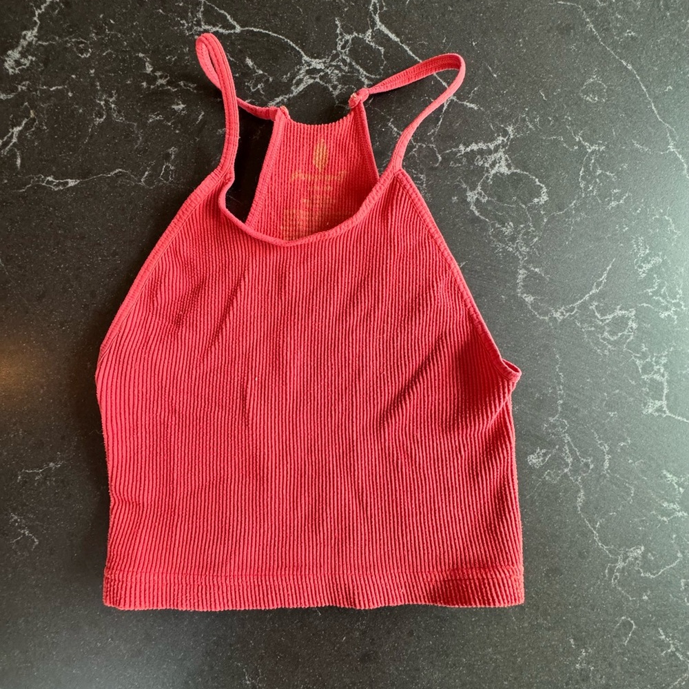 Free People Ribbed Bralette Red